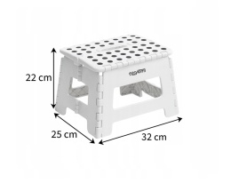 STOŁEK TABORET SKŁADANY PODNÓŻEK ANTYPOŚLIZGOWY BIAŁY 22 cm 150 kg A904028 , EASYFORM