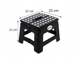 STOŁEK TABORET SKŁADANY PODNÓŻEK ANTYPOŚLIZGOWY CZARNY 22 cm 150 kg A904028 , EASYFORM