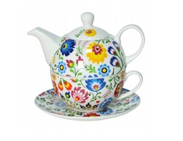 ZESTAW DZBANEK Z FILIŻANKĄ 400 + 250 ml ZE SPODKIEM SERIA FOLK CR5-F3 , LIVELLO